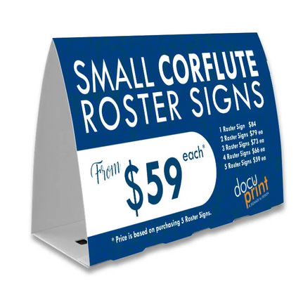 Customized PP Roster Sign Corflute Bollard Signs 2mm - 12mm Thickness