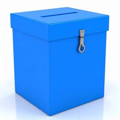 جعبه رای گیری پلاستیکی PP سفارشی جعبه رای گیری پلی پروپیلن لوله دار با چاپ لوگو ، طراحی بسته مسطح ، پوشش قفل امن برای انتخابات ، رای گیری شرکت ها و رویدادهای اجتماعی